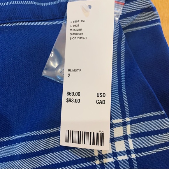 Urban Outfitters Elle Blue Plaid Straight Leg Pant - Picture 5 of 6